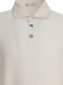 Brunello Cucinelli Ribbestrikket poloskjorte