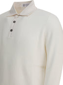 Brunello Cucinelli Ribbestrikket poloskjorte