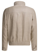 Veste Hopsack en lin et laine en soie Brunello Cucinelli