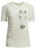 Camiseta con cuello redondo y logo de Chloé