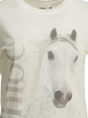 Camiseta con cuello redondo y logo de Chloé