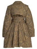 Ganni Animal Print Trench Coat