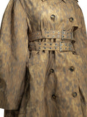 Ganni Animal Print Trench Coat