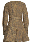 Ganni Animal Print Chemisier Dress