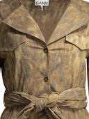 Ganni Animal Print Chemisier Dress