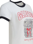 Camiseta de algodón "Kitty" de Ganni