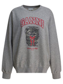 Ganni "Margot Kitty Print" Crewneck Sweatshirt