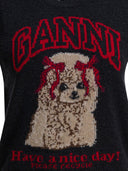 Chaleco de lana con logo de Ganni