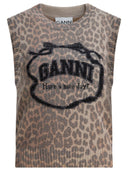 Ganni Gilet en laine avec logo