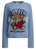 Ganni Wool Sweater With Print