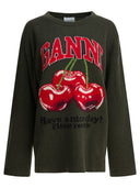 Ganni Jersey De Mezcla De Lana Con Cuello Redondo