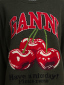 Ganni Jersey De Mezcla De Lana Con Cuello Redondo