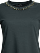 Max Mara S Crew Neck T Shirt With Jewel Embroidery