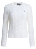 Polo Ralph Lauren Crew Neck Cable Knit Sweater With Logo