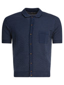 Rakkì Textured Knit Polo Shirt Buttons