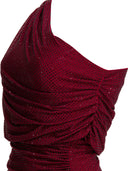 Robe mi-longue drapée Self Portrait avec strass