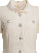 Self Portrait Boucle Midi Dress With Pleated Skirt