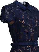 Vestido acampanado de encaje Self Portrait