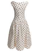 Vestido midi acampanado con lunares de Self Portrait