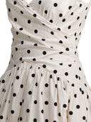 Vestido midi acampanado con lunares de Self Portrait