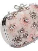 Zelfportret satijnen bloemen clutch bag