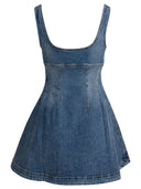 Self Portrait Denim Flared Dress