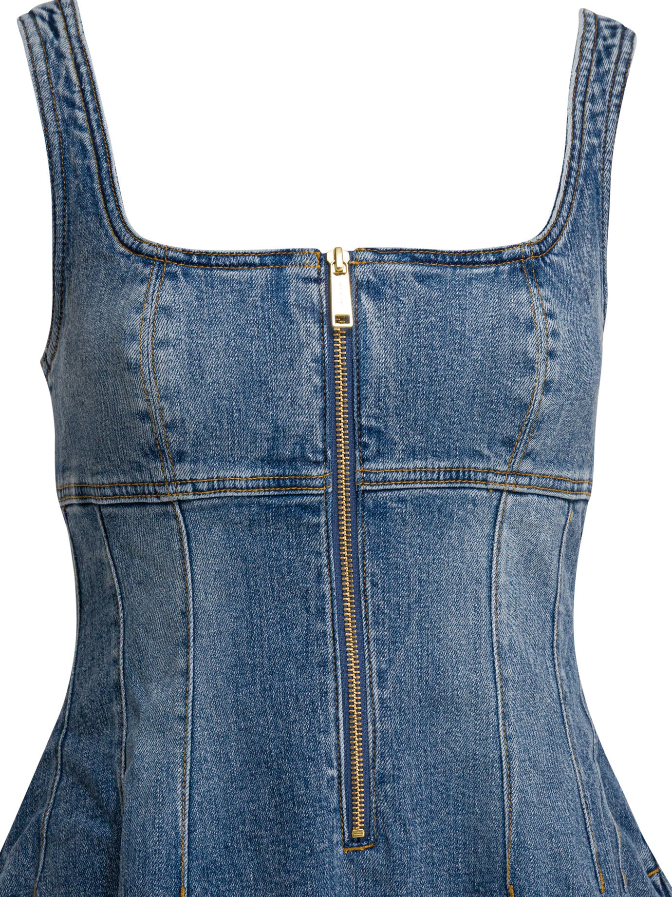 セルフポートレートデニムフレアワンピース – Balardi