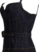 Self Portrait Denim Flared Midi Dress