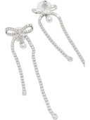 Boucles D'oreilles Pendantes Self Portrait Avec Cristaux Et Perles
