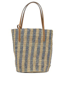 Sac porté épaule moyen en raphia avec logo V Valentino Garavani
