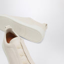 Zegna Beige Leather Triple Stitch Sneakers