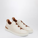 Sneaker a triplo punto in pelle zegna