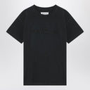 Maglietta nera di Maison Margiela con logo ricamato