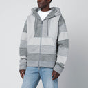 Felpa Magliano X D2 Grigia Zip Con Motivo Patchwork
