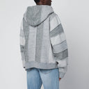 Felpa Magliano X D2 Grigia Zip Con Motivo Patchwork