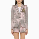 Dsquared2 Pink/Blue Striped Single Breasted Jacket In Cotton Blend