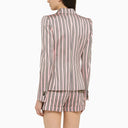 Dsquared2 Pink/Blue Striped Single Breasted Jacket In Cotton Blend