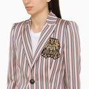 Dsquared2 Pink/Blue Striped Single Breasted Jacket In Cotton Blend