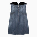 Dsquared2 Washed Denim Mini Dress With Crystals