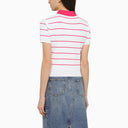 DSQUARED2 White/Fuxia Viscose a costine Polo