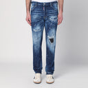 Dsquared2 Faded Blue Jeans With Rips And Splashes