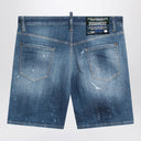 Dsquared2 Washed Denim Bermuda Shorts With Wear And Tear