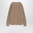 Mm6 maison margiela beige cotone cardigan con usura