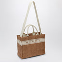 Marni Small Tote Bag écru In Raffia Effect Fabric