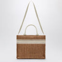 Marni Small Tote Bag écru In Raffia Effect Fabric
