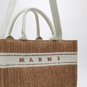 Marni Small Tote Bag écru In Raffia Effect Fabric