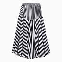 Patou White/Black Striped Cotton Skirt