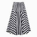 Patou White/Black Striped Cotton Skirt
