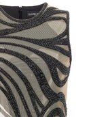 Abito di onda di cristallo di David Koma e mini di tulle