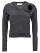 Self Portrait 'Charcoal Black Rose Jumper' Sweater